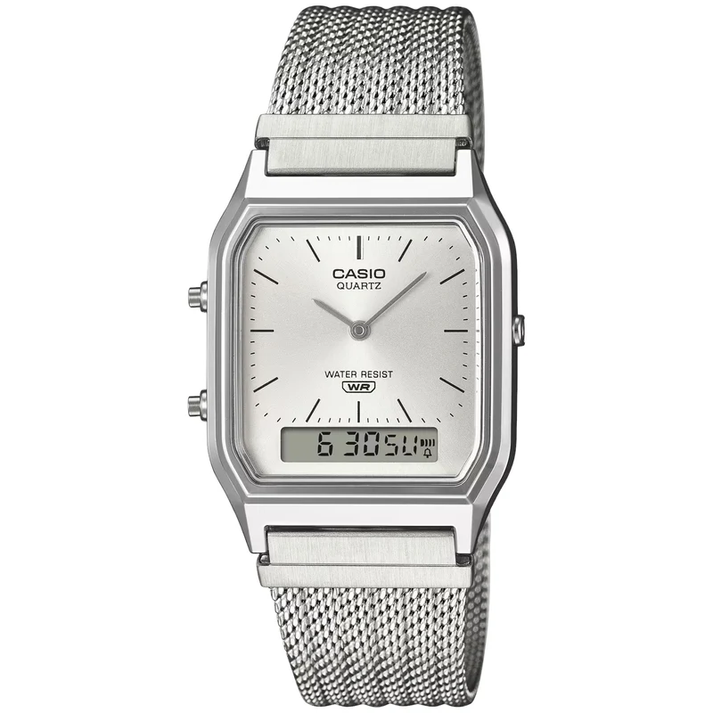 Montre Casio Mixte Vintage Retro AQ-230EM-7A Argenté