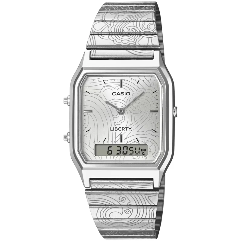 Montre Casio Vintage Mixte AQ-230ELT-7A Argenté Édition Limitée Liberty London