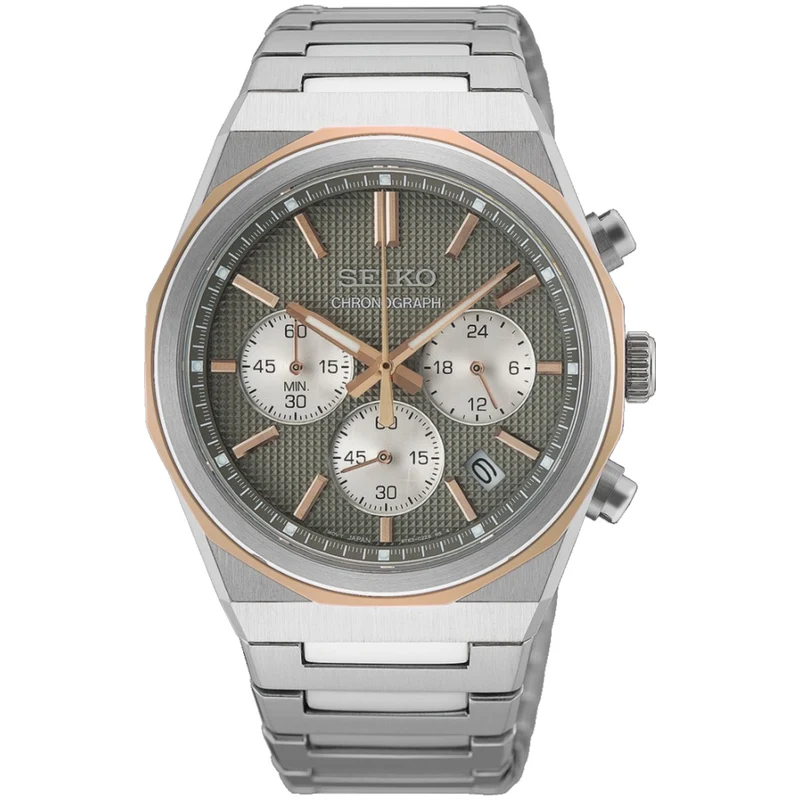 Montre Seiko Essentials Homme HGK002P1 Chronographe Argenté Or Rose