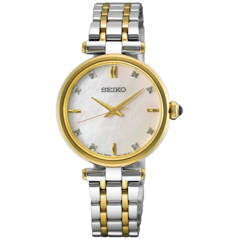 Montre Seiko Classique Ronde Femme HGH007P1 Diamants Nacré Argenté Doré