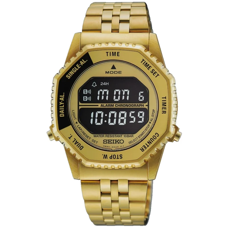 Montre Seiko Sports Rotocall Homme HFL003P1 Digitale Doré