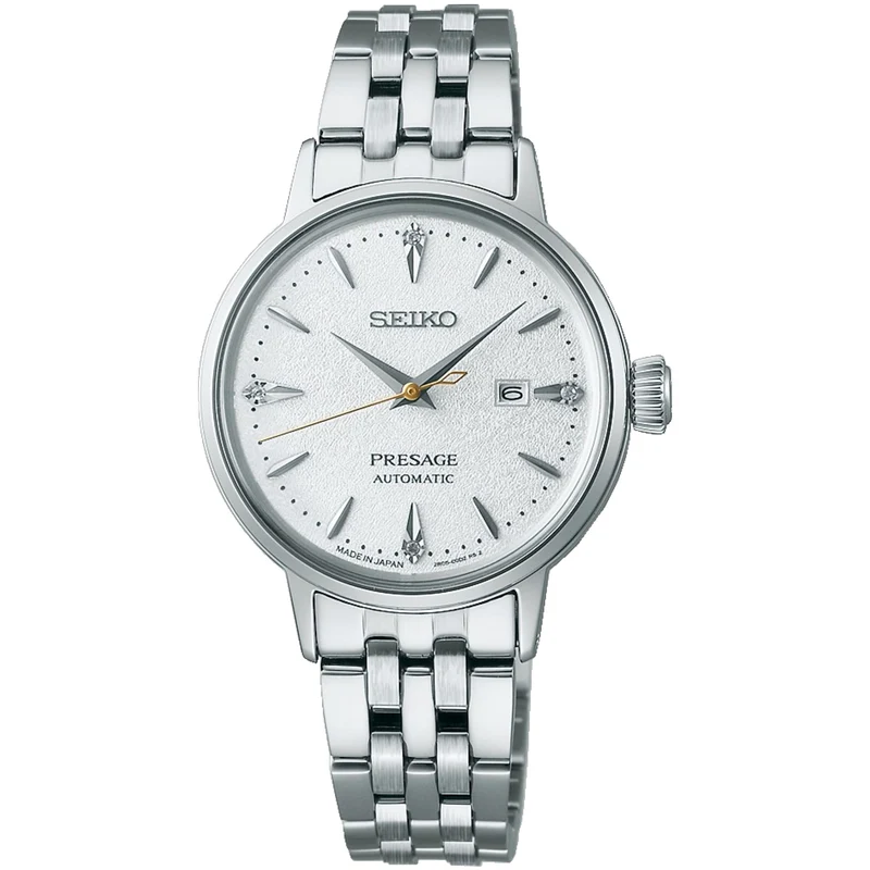 Montre Seiko Presage Cocktail Time Femme SRE017J1 Blanc Argenté