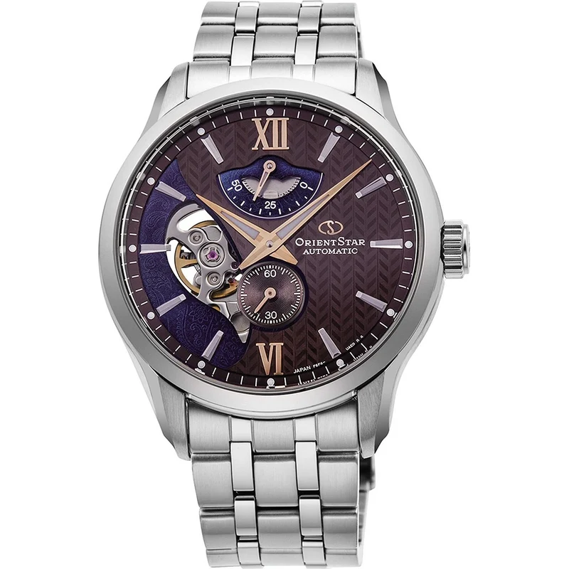 Montre Orient Star Contemporary RE-AV0B02Y00B Cœur Ouvert Marron Automatique