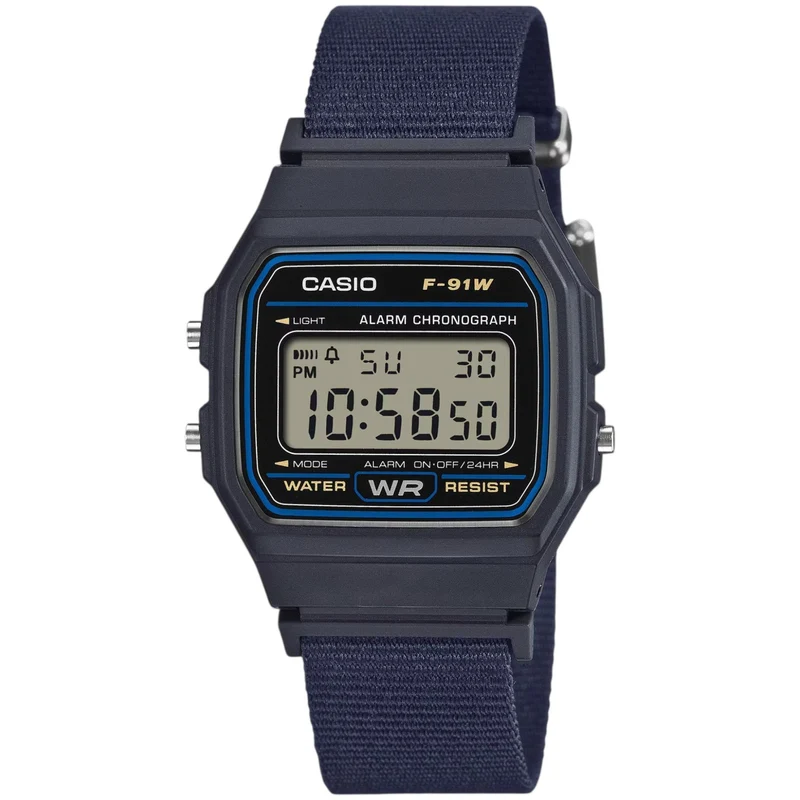 Montre Casio Mixte F-91WF-2A Quartz Digitale Bleu