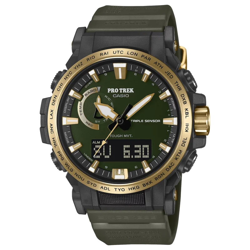 Montre Casio Pro Trek PRW-61ANS-3 Homme Vert Doré