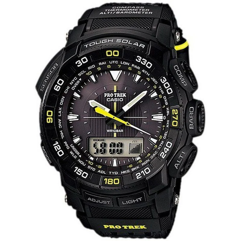 Montre Casio Pro Trek PRG-550G-1 Homme Noir Jaune