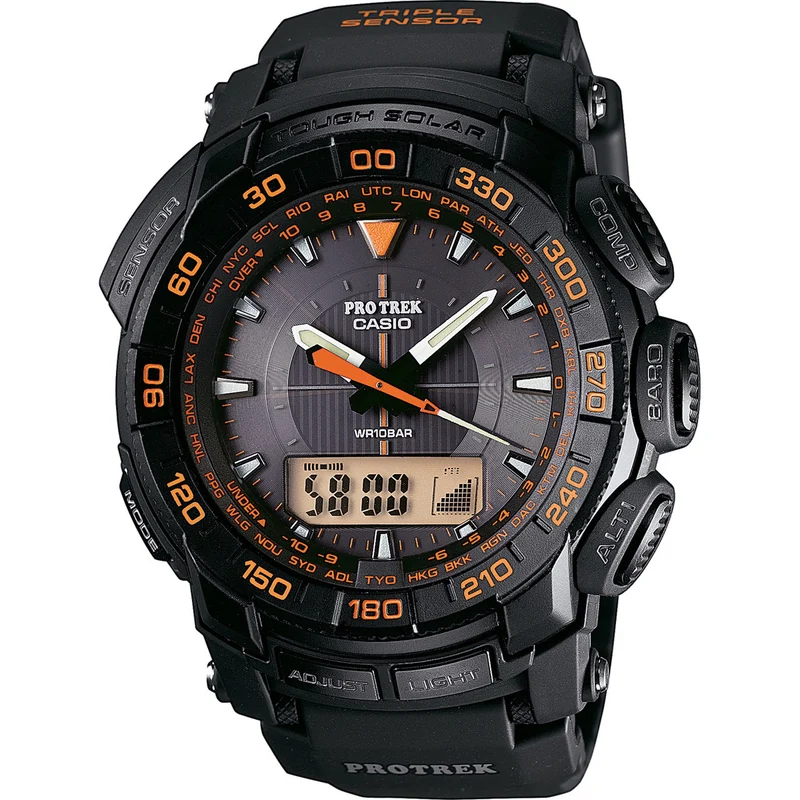Montre Casio Pro Trek PRG-550-1A4 Homme Noir Orange