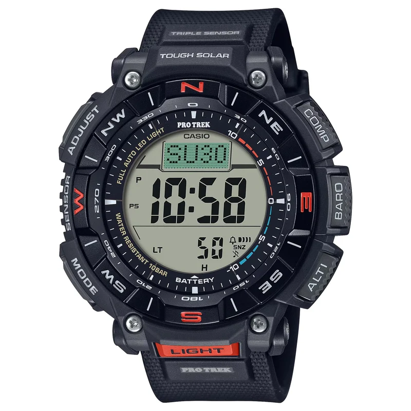 Montre Casio Pro Trek PRG-340-1 Homme Noir Rouge