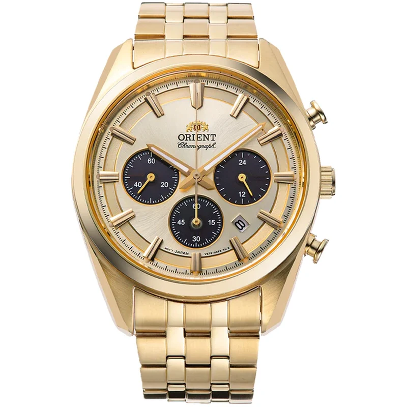 Montre Orient Stretto RA-TX0301G10B Solar Chronograph Champagne Solaire