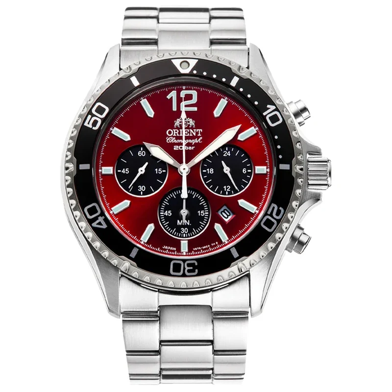 Montre Orient Mako RA-TX0207R10B Sports Solar Chronograph Rouge Solaire