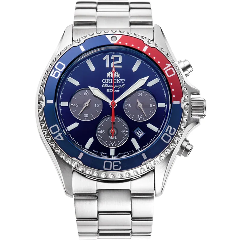 Montre Orient Mako RA-TX0201L10B Sports Solar Chronograph Bleu Solaire