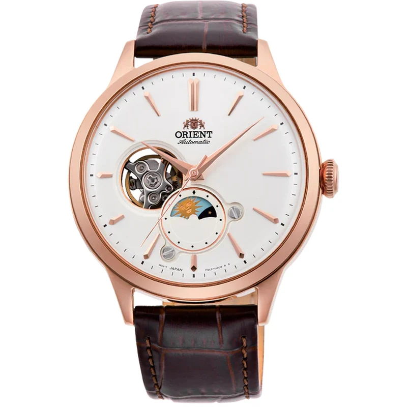 Montre Orient Classique RA-AS0102S30B Cœur ouvert Sun&Moon Blanc Automatique