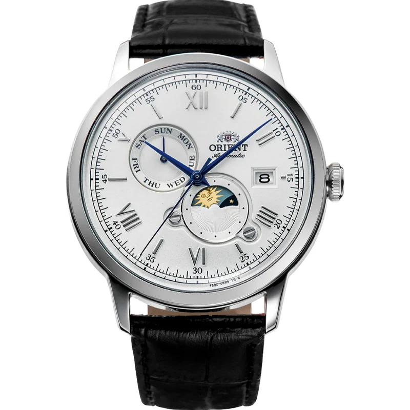 Montre Orient Bambino RA-AK0802S30B Sun&Moon Blanc Automatique