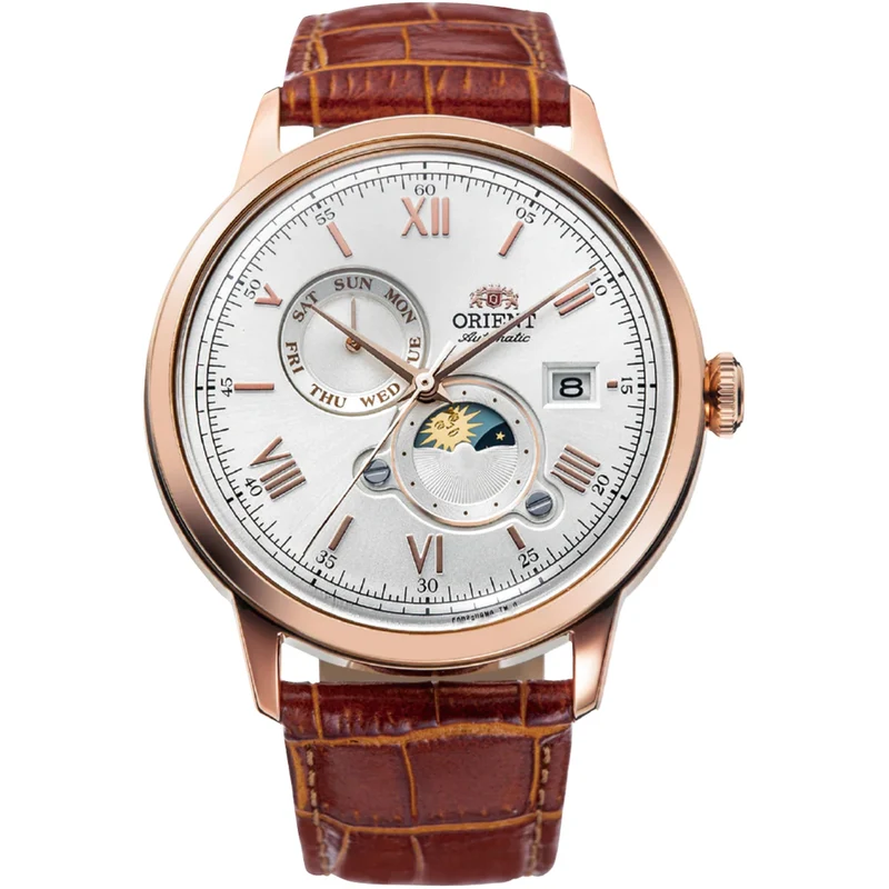 Montre Orient Bambino RA-AK0801S30B Sun & Moon Blanc Automatique
