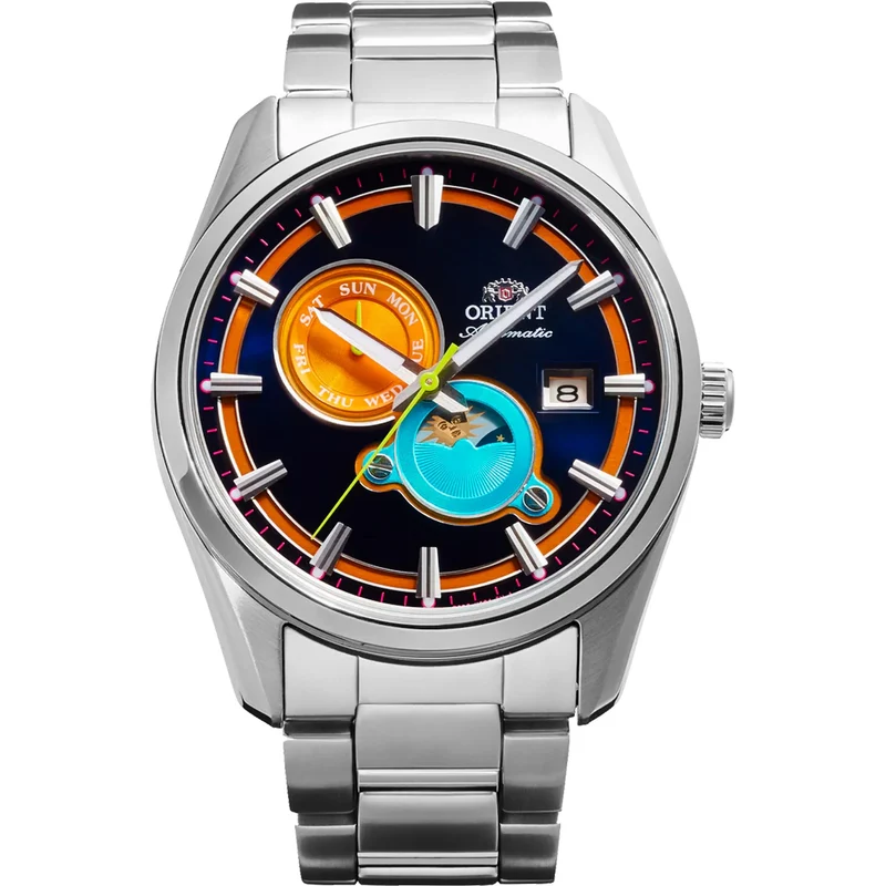 Montre Orient Stretto RA-AK0316L30B Sun & Moon Limited Edition Bleu Automatique