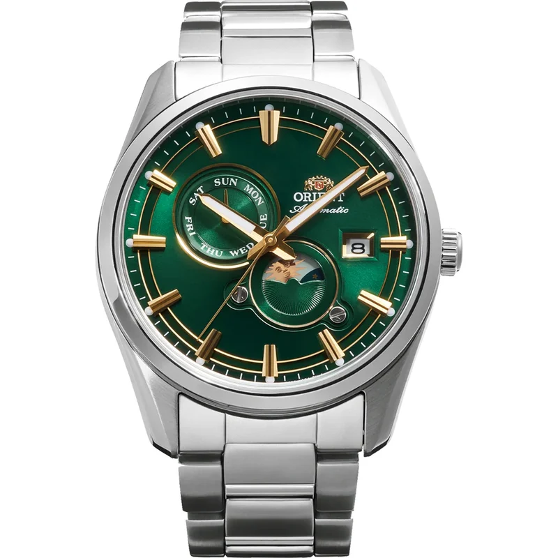 Montre Orient Stretto RA-AK0314E30B Sun & Moon Vert Automatique