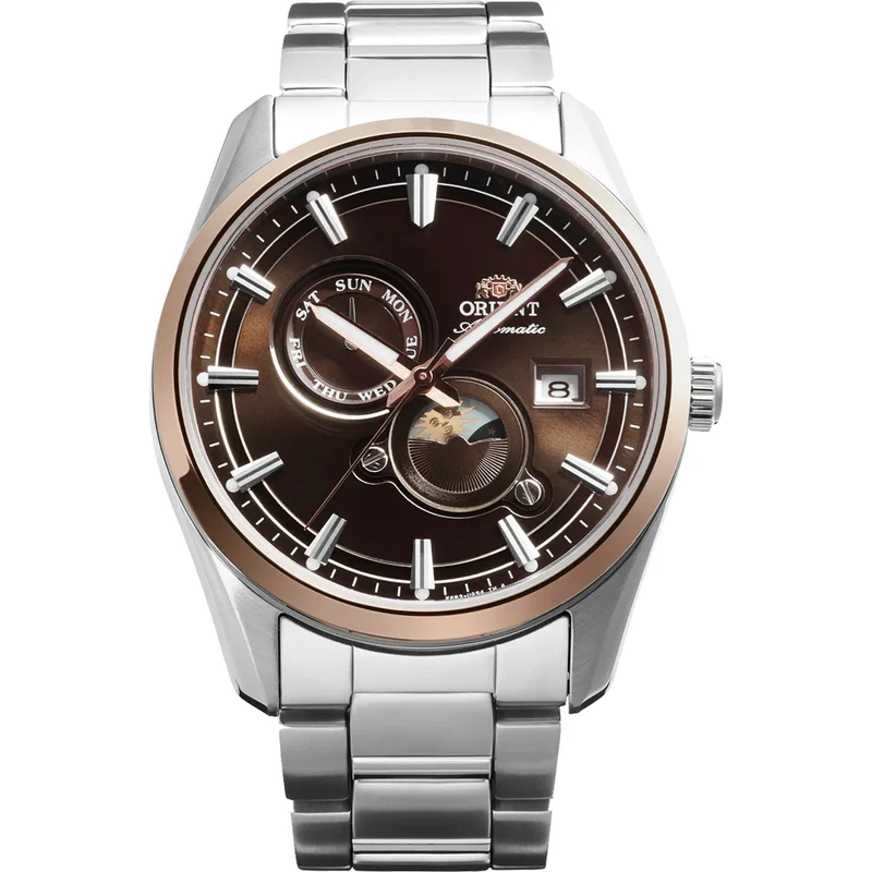 Montre Orient Stretto RA-AK0313Y30B Sun & Moon Marron Automatique