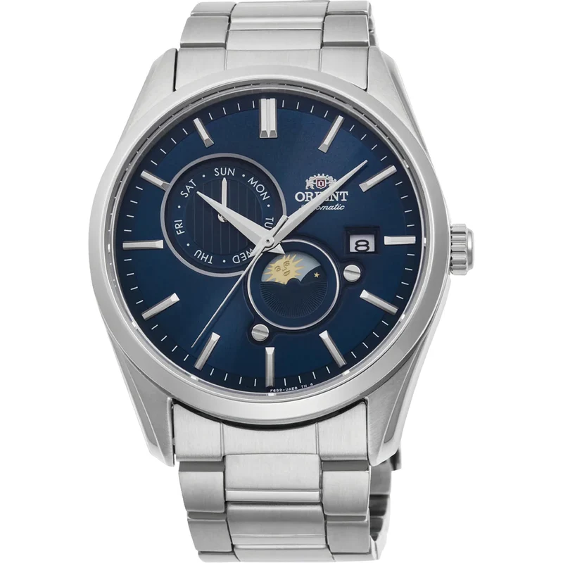Montre Orient Contemporary RA-AK0308L30B Sun & Moon Bleu Automatique