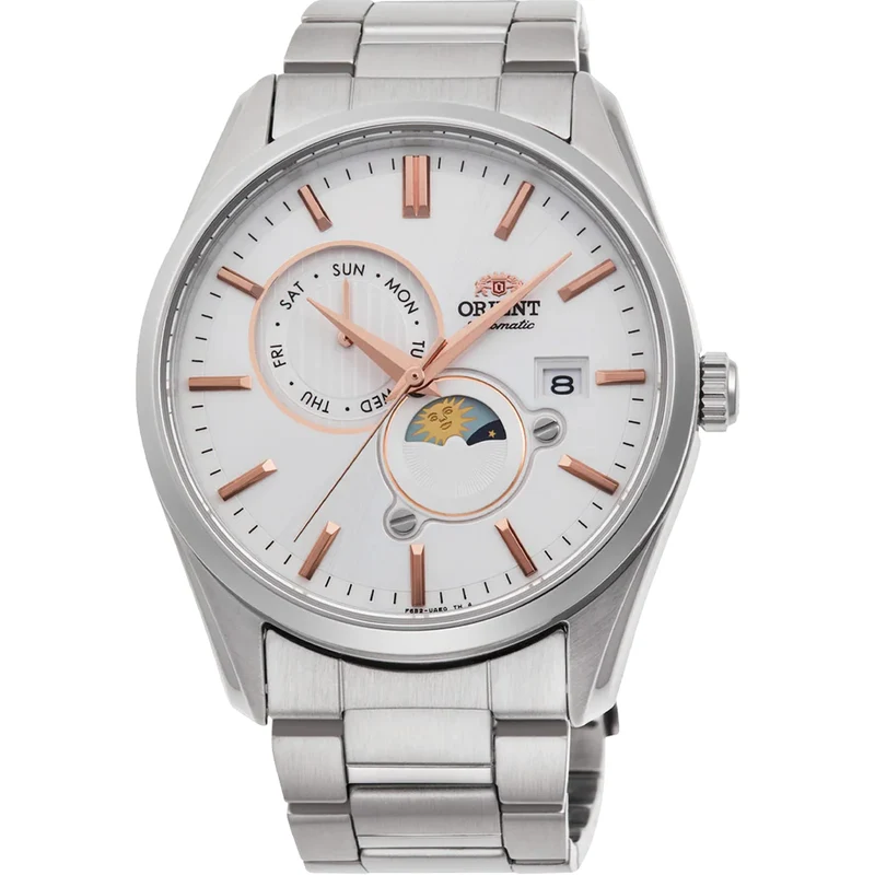 Montre Orient Contemporary RA-AK0306S30B Sun & Moon Blanc Solaire