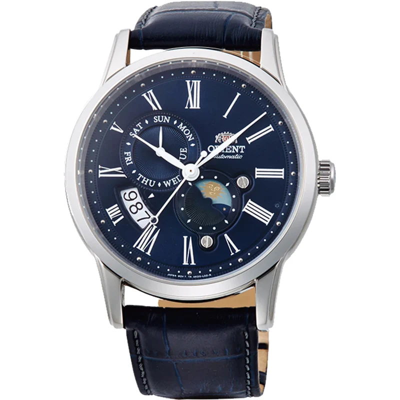 Montre Orient Classic RA-AK0011D30B Sun & Moon Bleu Solaire