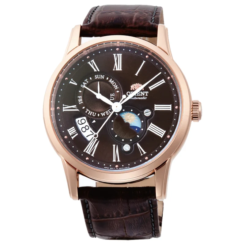 Montre Orient Classic RA-AK0009T30B Sun & Moon Marron Solaire