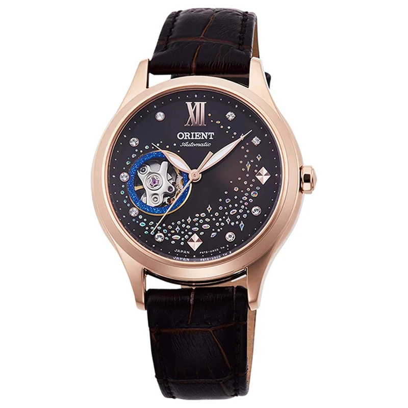 Montre Orient Contemporary RA-AG0017Y30B Blue Moon II Cœur ouvert Marron Automatique