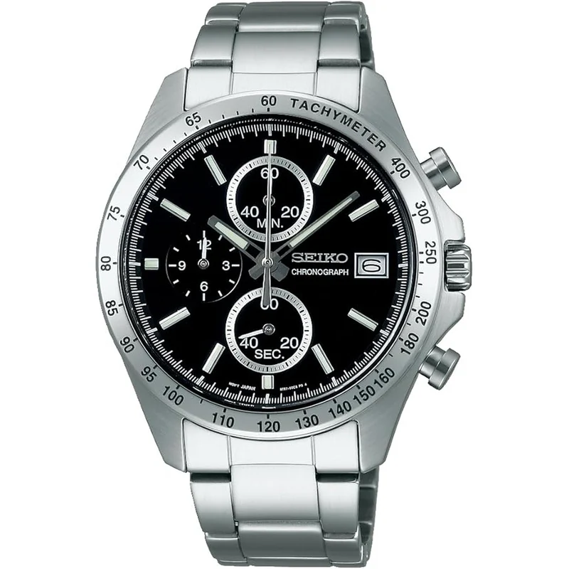 Montre Seiko JDM Homme Quartz SBTR005 Spirit Chronographe Noir