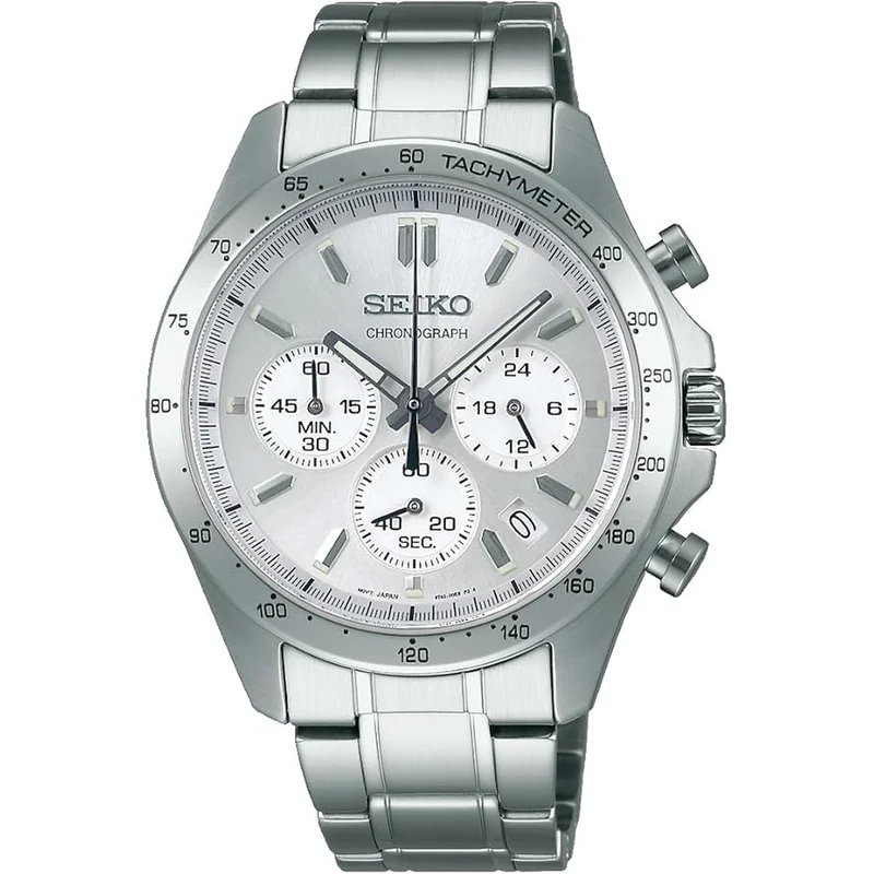 Montre Seiko JDM Homme Quartz SBTR009 Spirit Chronographe Argenté