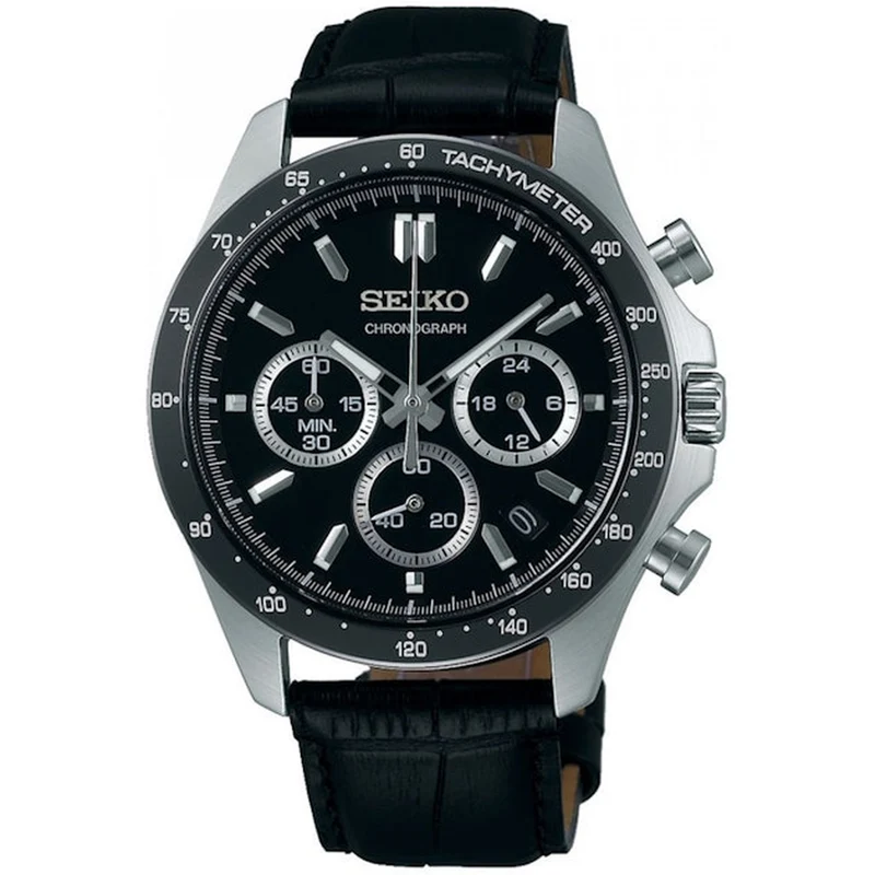 Montre Seiko JDM Homme Quartz SBTR021 Spirit Chronographe Noir