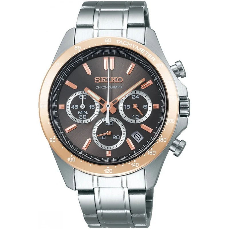 Montre Seiko JDM Homme Quartz SBTR026 Spirit Chronographe Noir Bronze