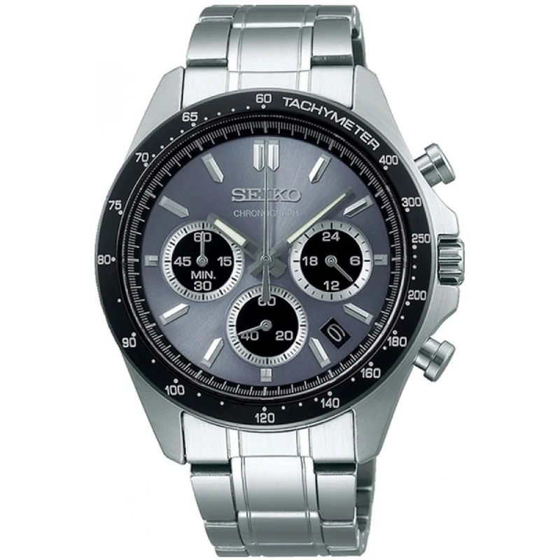 Montre Seiko JDM Homme Quartz SBTR027 Spirit Chronographe Gris Bleu