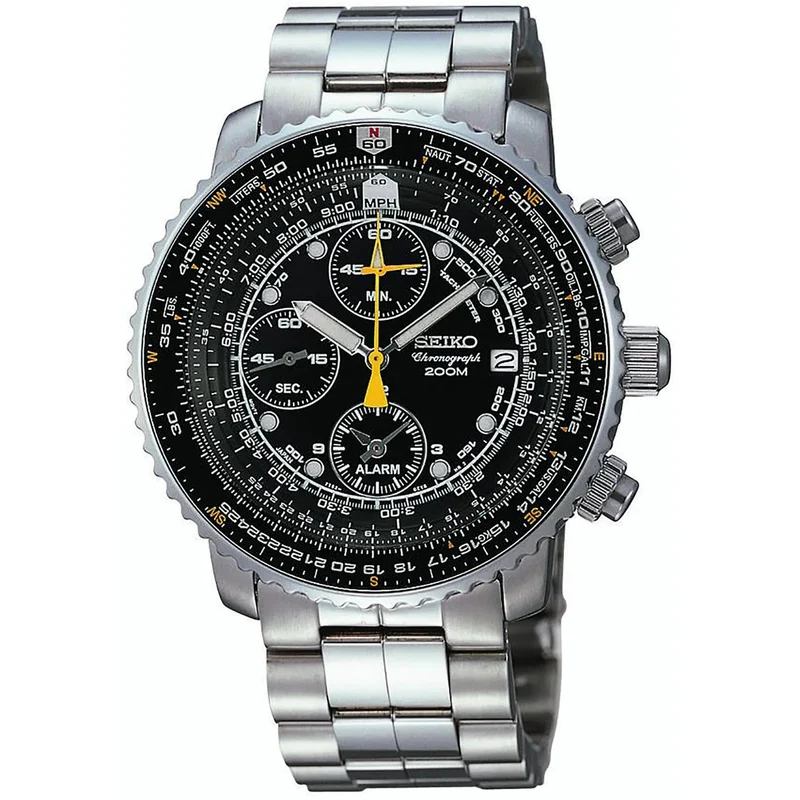 Montre Seiko Homme Flightmaster Chronographe SNA411P1 Noir