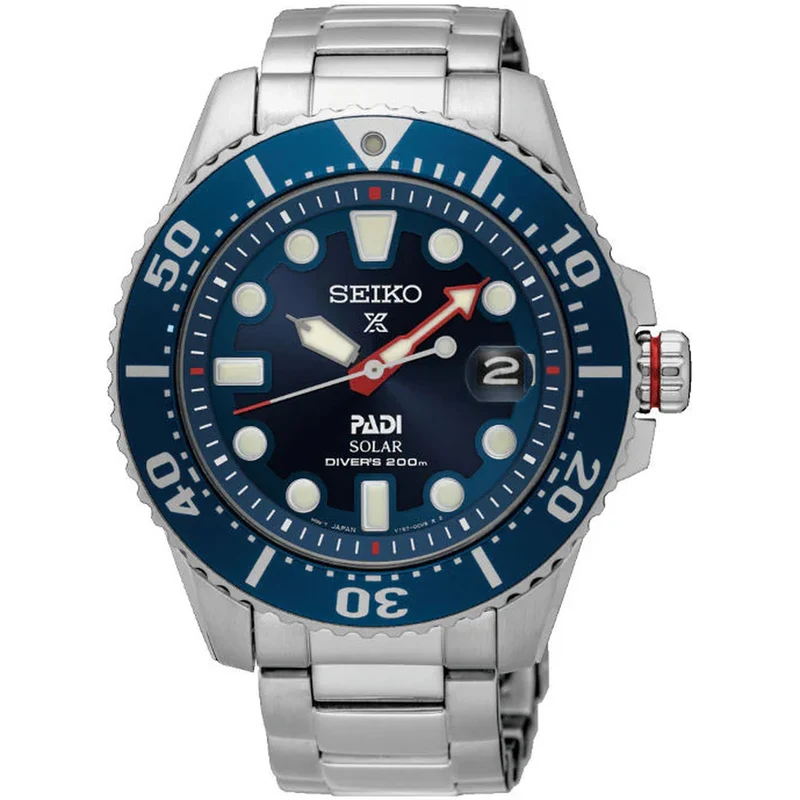 Montre Seiko Homme Prospex PADI Solar SNE549P1 Bleu