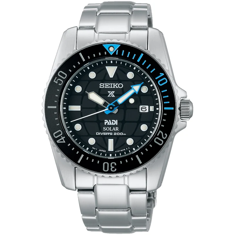 Montre Seiko Homme Prospex PADI Solar SNE575P1 Noir Bleu