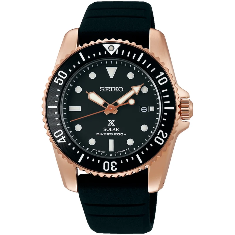 Montre Seiko Homme Prospex Solar SNE586P1 Or Rose Noir