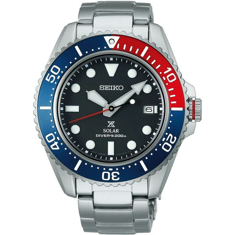 Montre Seiko Homme Prospex Solar SNE591P1 Bleu Rouge