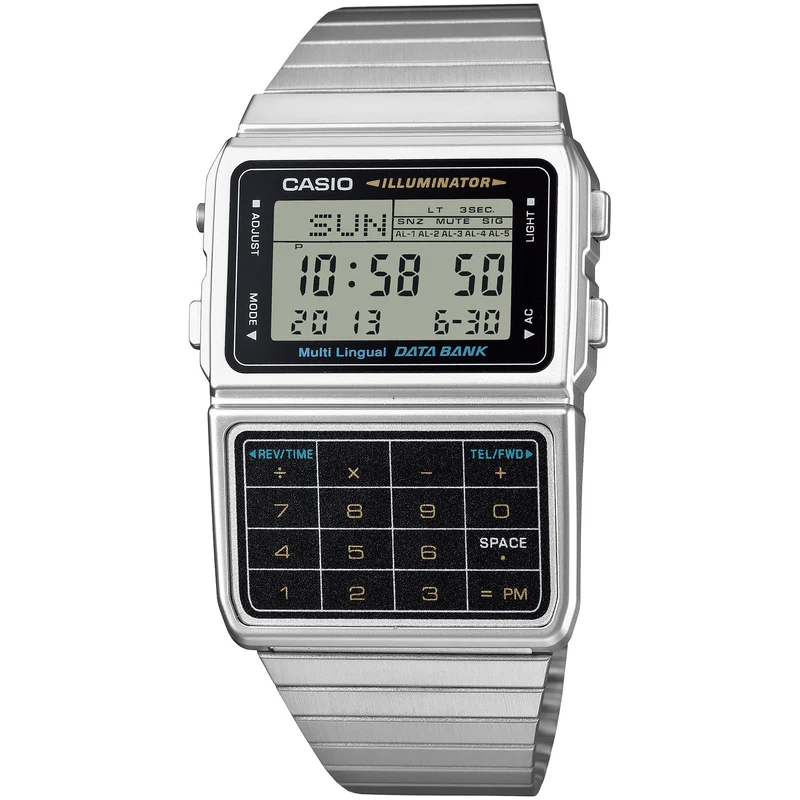 Montre Casio Homme Vintage DBC-611-1 Quartz Digitale Argent