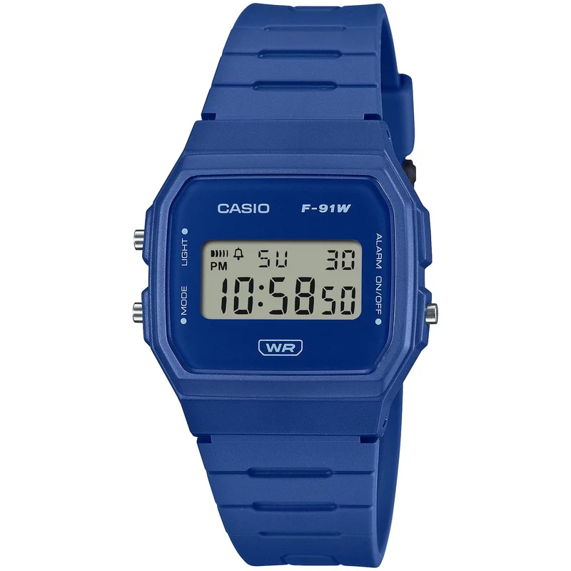 Montre Casio Mixte F-91WB-2A1 Quartz Digitale Bleu