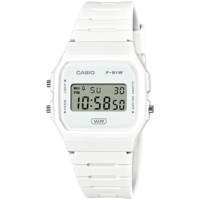 Montre Casio Mixte F-91WB-7A Quartz Digitale Blanc