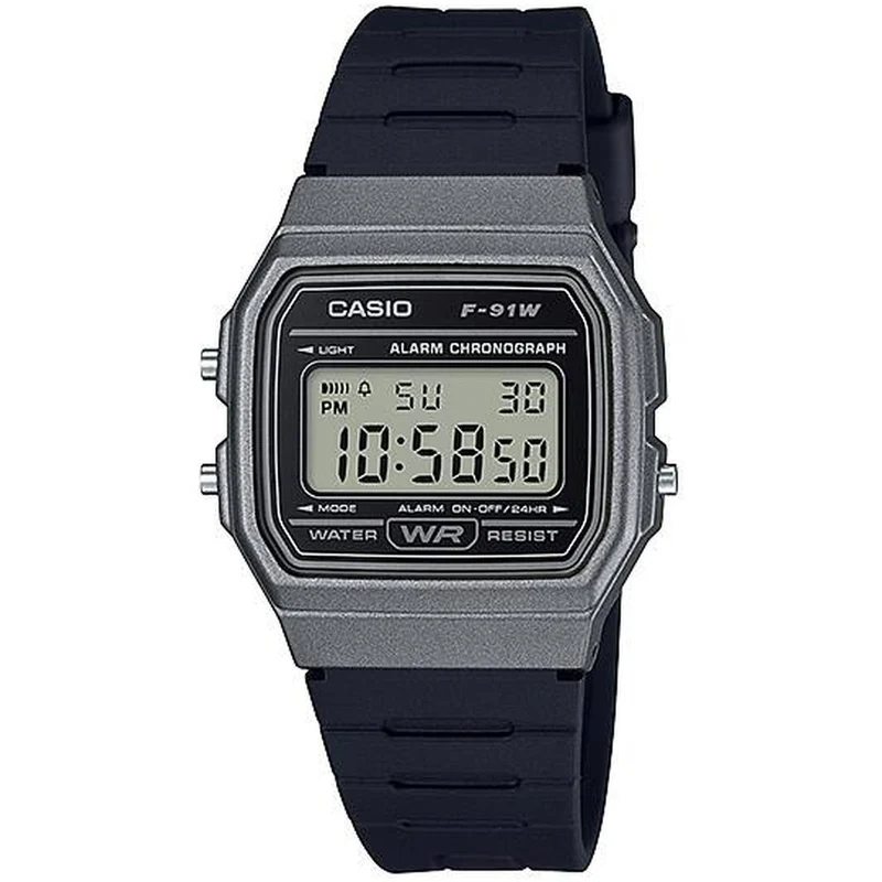 Montre Casio Mixte F-91WM-1B Quartz Digitale Gris Noir