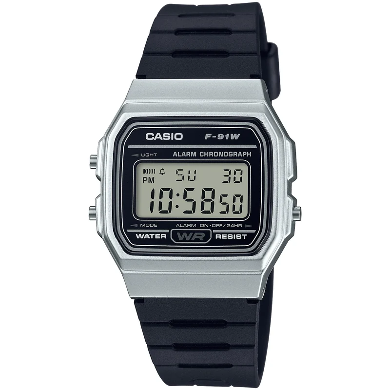 Montre Casio Mixte F-91WM-7A Quartz Digitale Argent Noir
