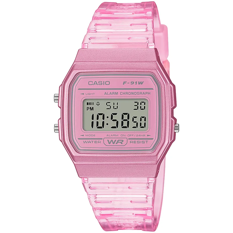 Montre Casio Mixte F-91WS-4 Quartz Digitale Rose