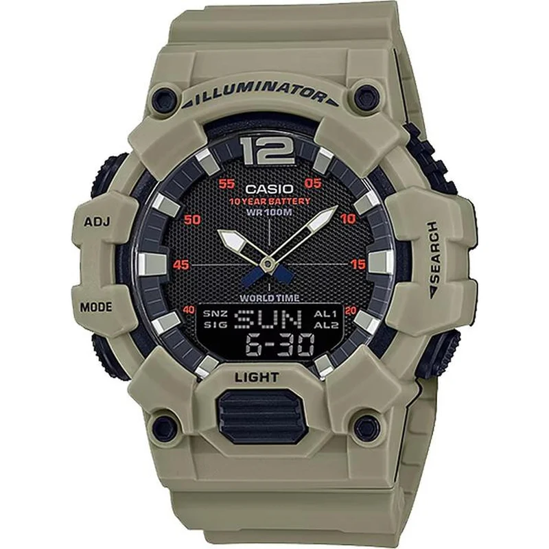 Montre Casio Homme HDC-700-3A3 Quartz Analogique / Digitale Beige Noir