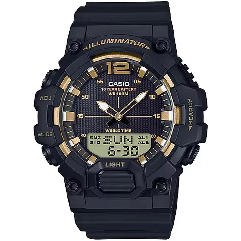Montre Casio Homme HDC-700-9A Quartz Analogique / Digitale Noir or