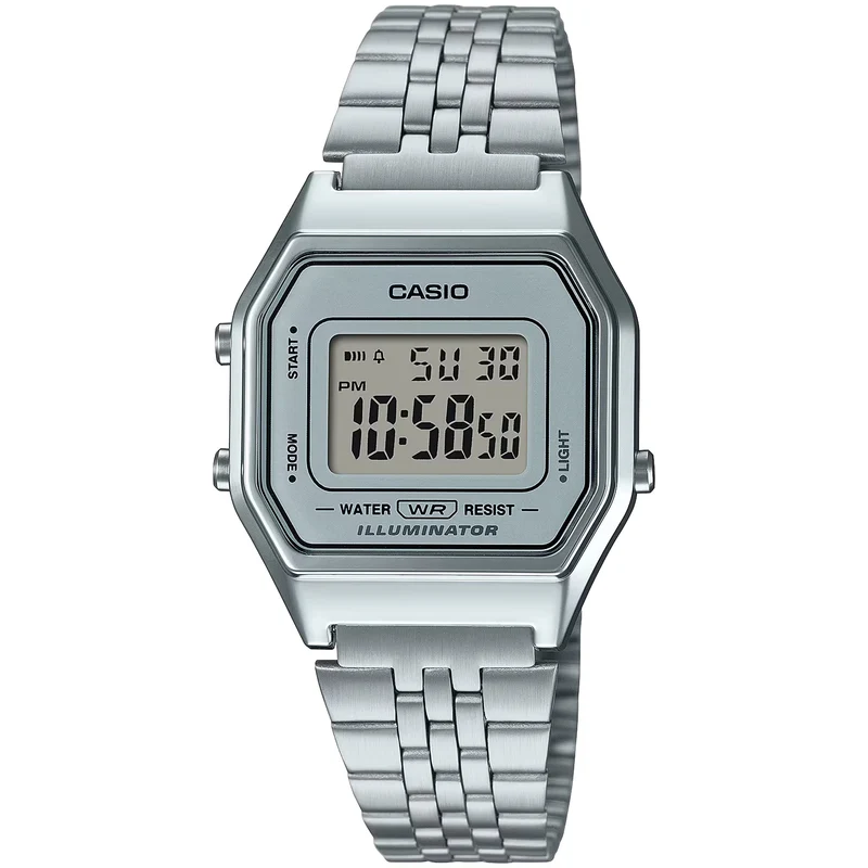 Montre Casio Femme Vintage LA680WA-7 Quartz Digitale Argent Gris