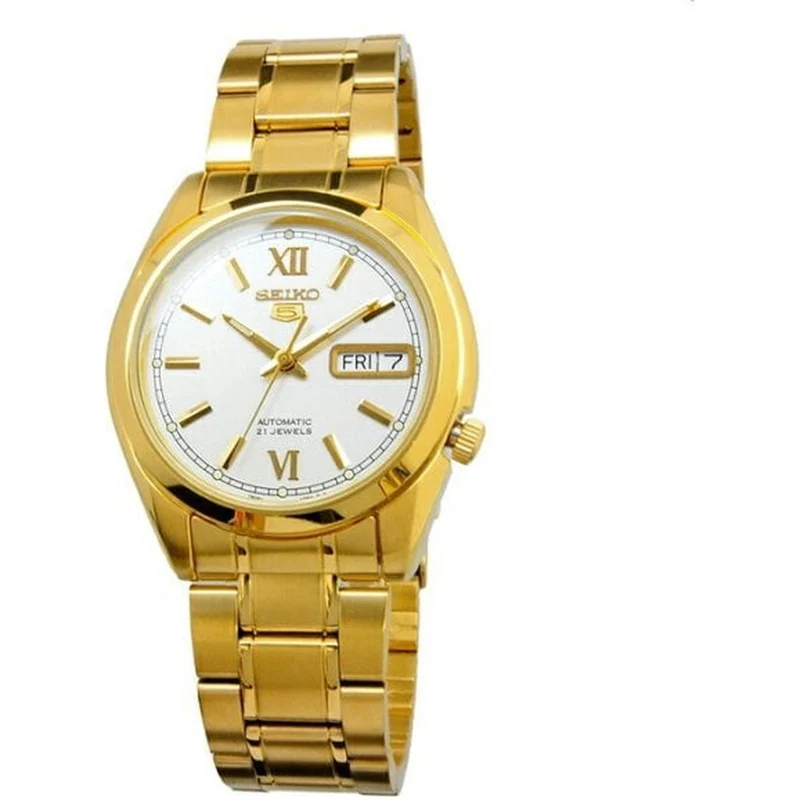 Montre Seiko 5 Homme Automatique SNKL58K1 Doré Blanc