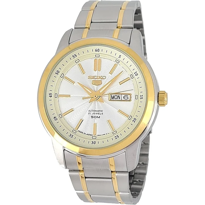 Montre Seiko 5 Homme Automatique SNKM92J1 Argenté Doré