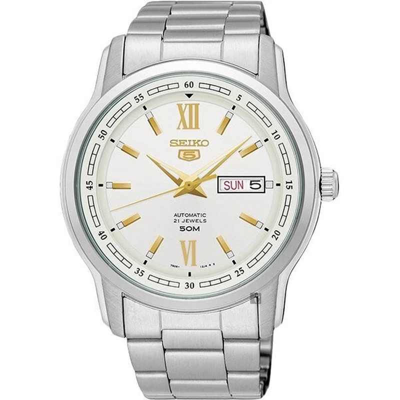 Montre Seiko 5 Homme Automatique SNKP15K1 Blanc