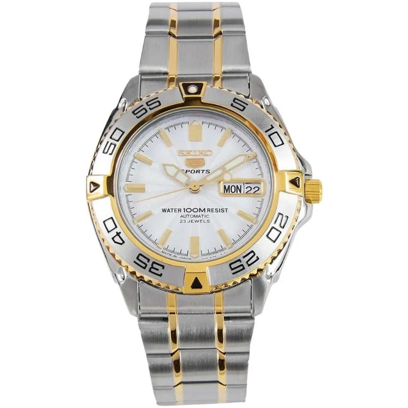 Montre Seiko 5 Sports Homme Automatique SNZB24J1 Argenté Doré