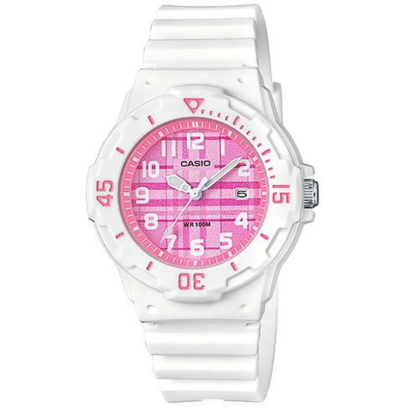 Montre Casio Femme LRW-200H-4C Quartz Analogique Blanc Rose